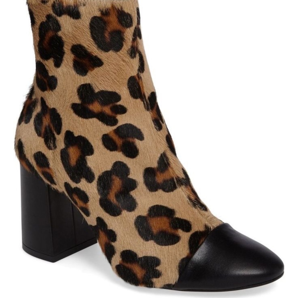 Topshop Happy Days Cap Toe Leopard Ankle Boots